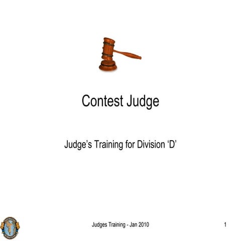 Judges Training Jan 2010