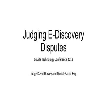 Judging E-Discovery Disputes