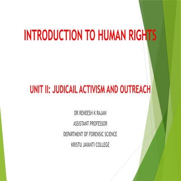JUDICIAL ACTIVISM AND OUTREACH (INTRODUCTION TO HUMAN RIGHTS) | PPTX