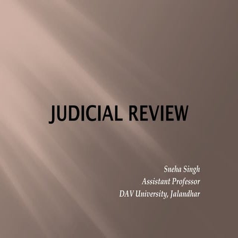 Judicial Review  under the Indian Constitution