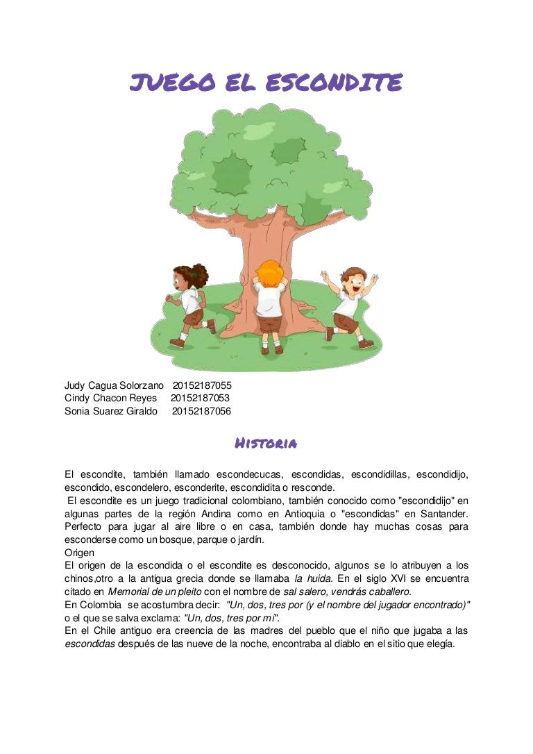Juego tradicional "escondite"