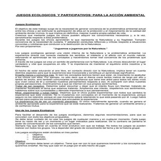 Juegos ecológicos 