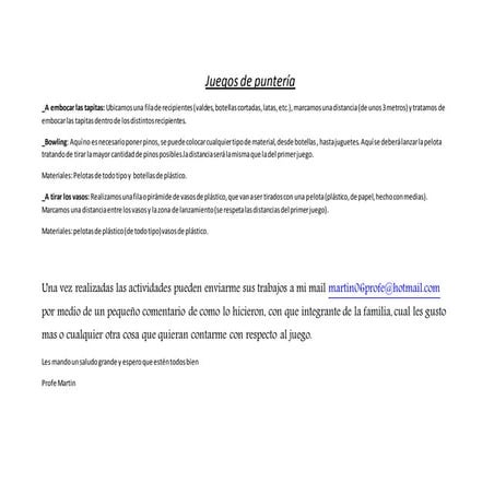 Juegos de puntería 1 er grado 