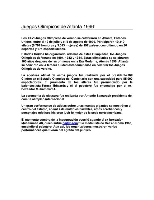 Juegos olímpicos de atlanta 1996 PDF