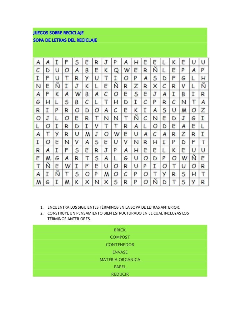 el juego del reciclaje