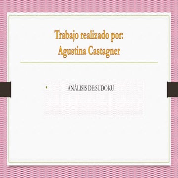 Análisis de  sudoku