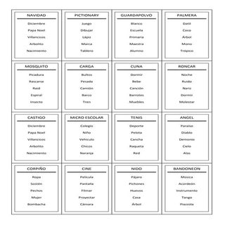 Cartas Juego Tabú