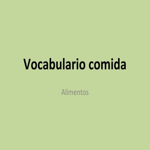 Juego vocabulario comida