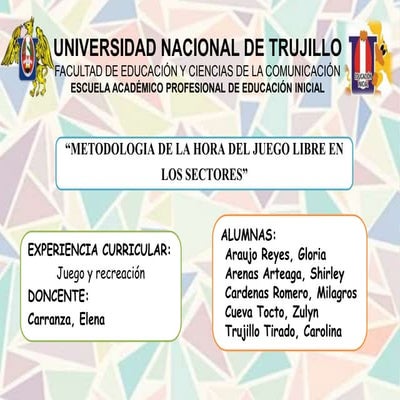 Metodología de la hora del juego libre en los sectores | PPTX