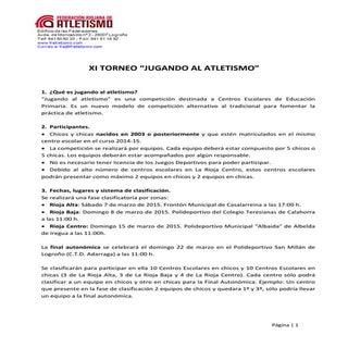 Jugando al atletismo 2015 normativa