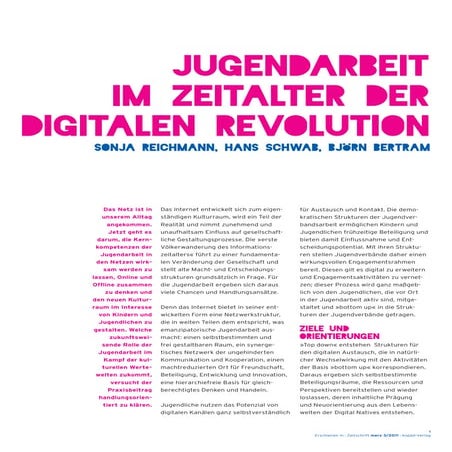 Jugendarbeit im Zeitalter der digitalen Revolution