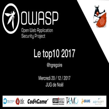 OWASP top10 2017, Montpellier JUG de Noel