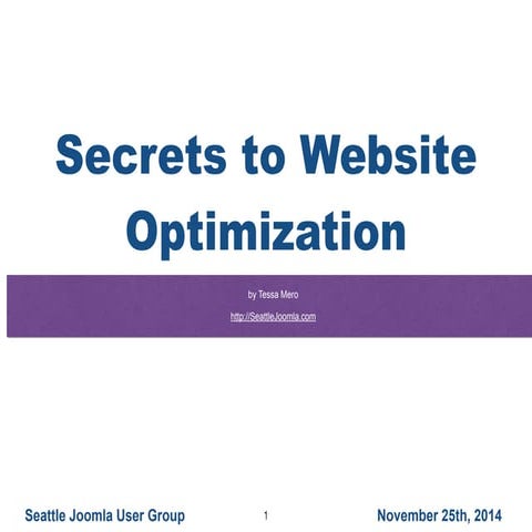 Secrets to Website Optimization