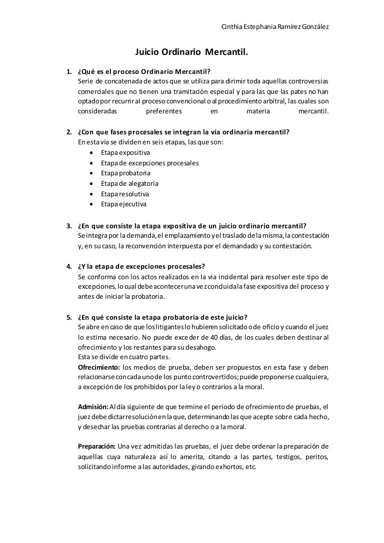 Juicio ordinario mercantil