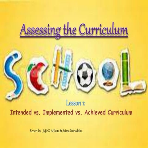 Module 4: Lesson 1 Assessing the Curriculum