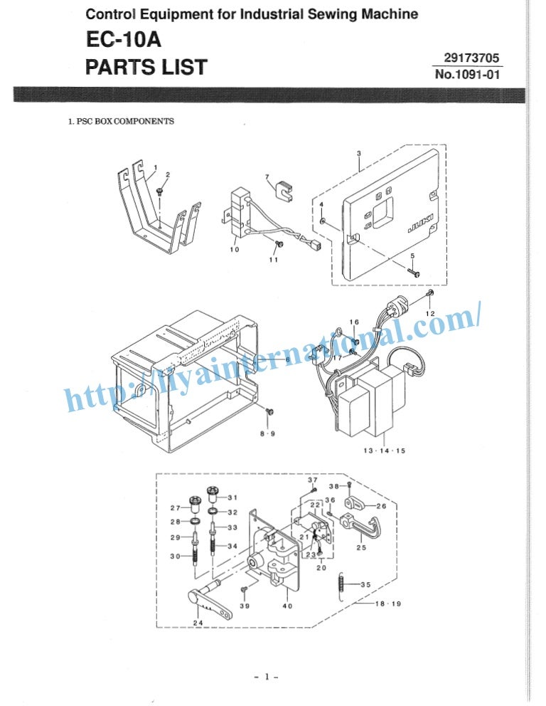 Juki ec 10 a,parts list