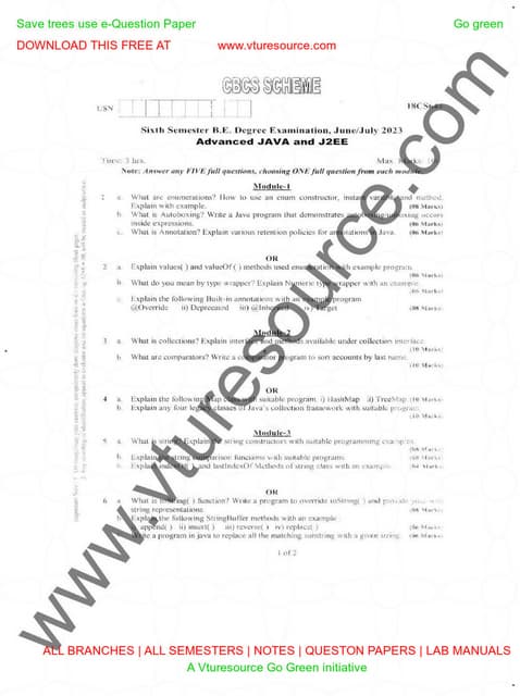 Advanced Java University Question Paper Pattern Pdf Advanced Java University Question Paper Pattern Pdf