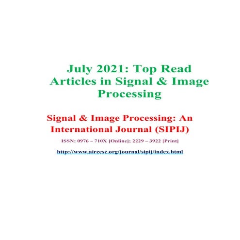 July 2021: Top Read Articles in Signal & Image Processing