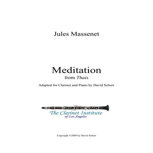 Jules massenet meditation from thais clarinette et piano | PDF
