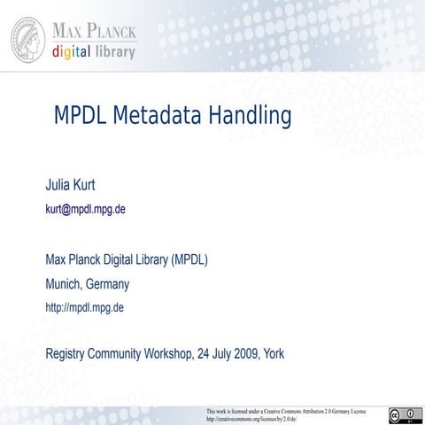 MPDL metadata handling