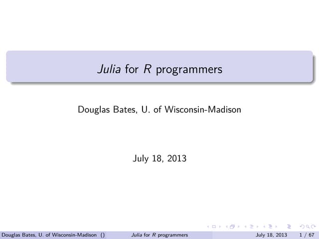 Julia for R programmers