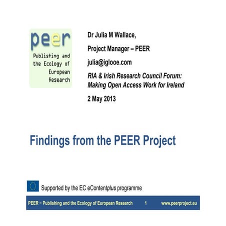 Making Open Access Work for Ireland: Dr Julia M Wallace - IRC