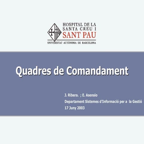 Quadres de comandament - Projecte de magatzem de dades corporatiu 