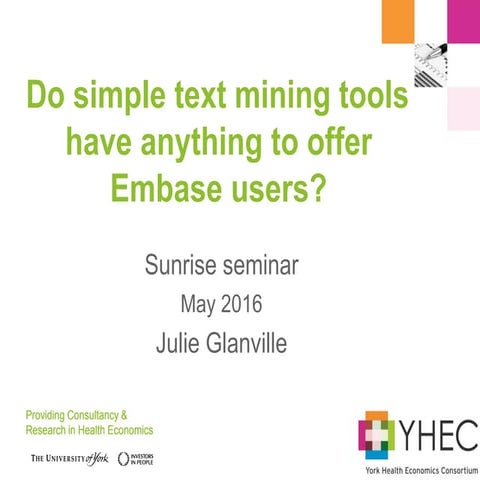 Julie glanville embase sunrise seminar may 2016