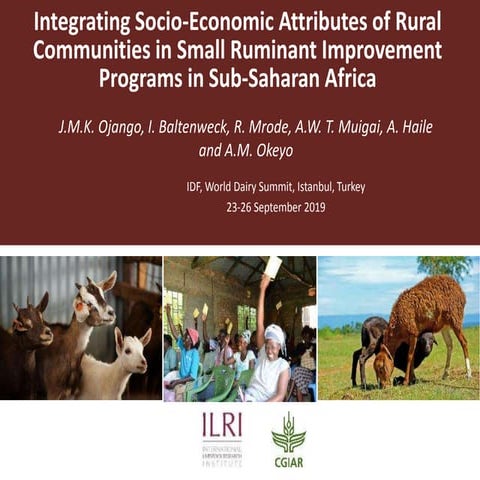 Integrating socio-economic attributes of rural communities in small ruminant ...