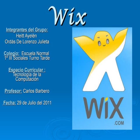 Power Point de la Herramienta Wix
