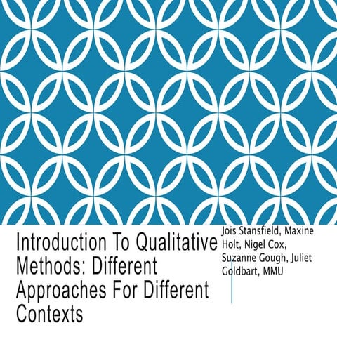 Let's Talk Research 2015 -Juliet Goldbart - Introduction To Qualitative Metho...
