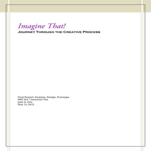 eLearning Project - "Imagine That! Journey through the Creative Process" - do...