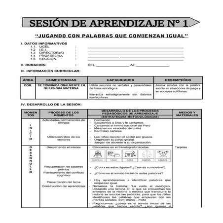 SESION DE APRENDIZAJE JULIO 5 AÑOS
