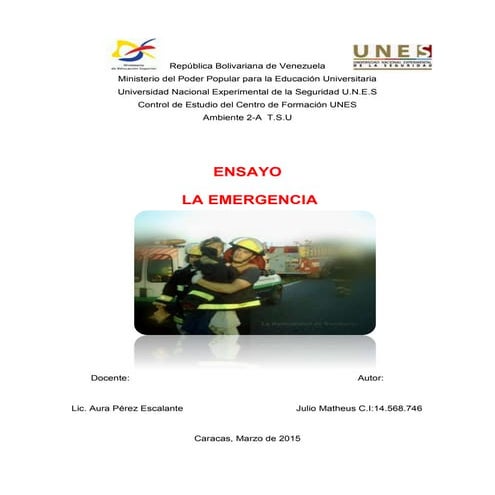 ENSAYO- EMERGENCIA