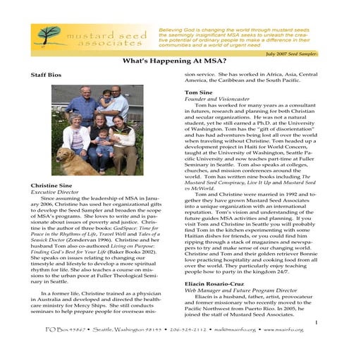 July 2007 Seed Sampler