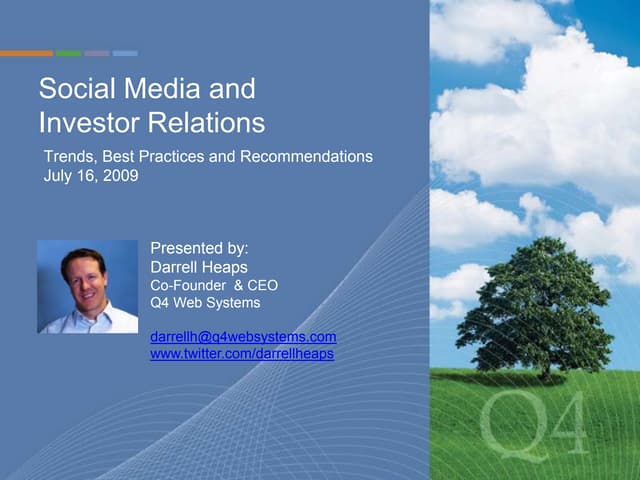 Social Media & Investor Relations Trends, Best Practices & Recommendations - ...
