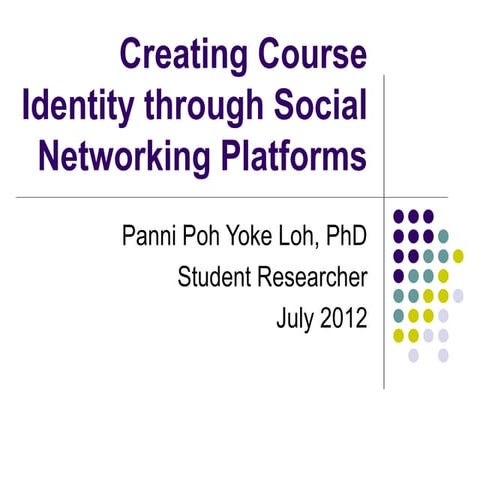 July 2012 Course identity 