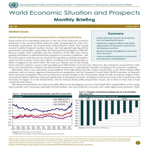July 2013 World Economic Situation and Prospects