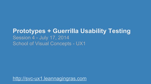 SVC UX class - Prototyping + Testing