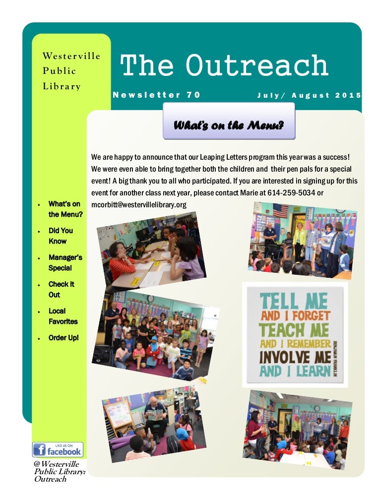 July 2015 Outreach Newsletter