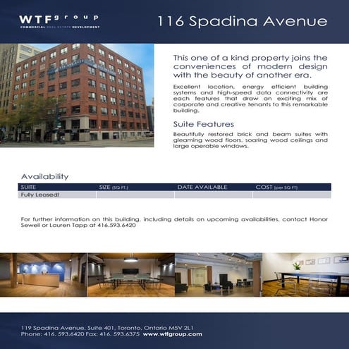 WTF Properties - Toronto Office Space July availability report