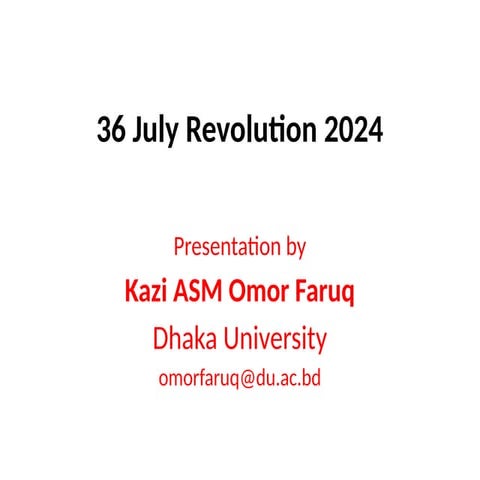 36th July Revolution of Bangladesh in 2024 | PPTX