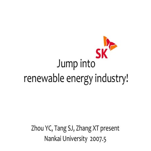 Jump into Renewable energy industry in China