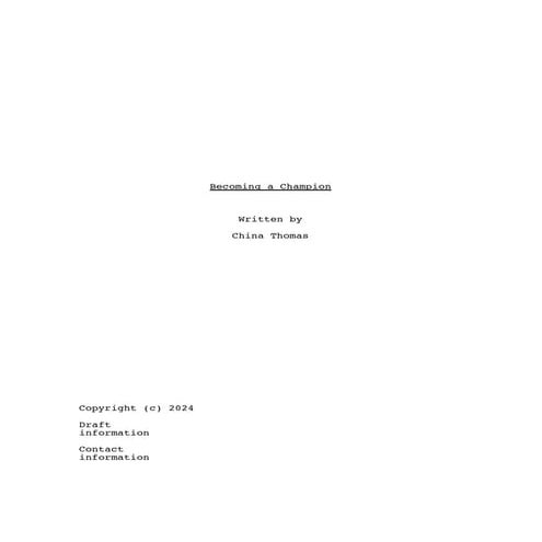 Jumping-Off Point Script: Becoming a Champion | PDF