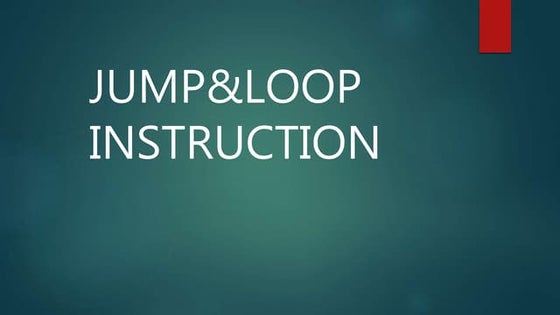 Jumps in Assembly Language. | PPT