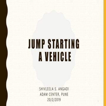 Jump starting a vehicle