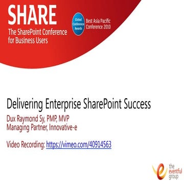 Delivering Enterprise SharePoint Success #share2012
