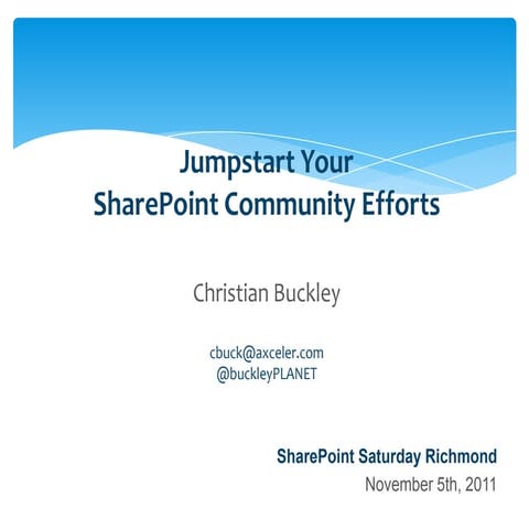 Jumpstart Your SharePoint Community Efforts #SPSRIC