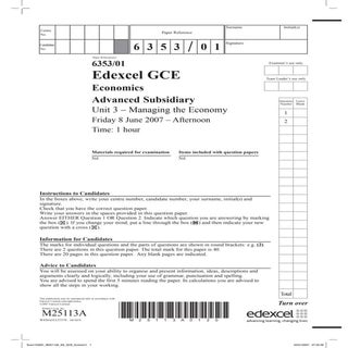 Jun 07   unit 3 inflation, fiscal, ...