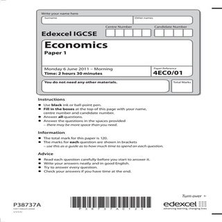 Jun 11 Past Paper Economics